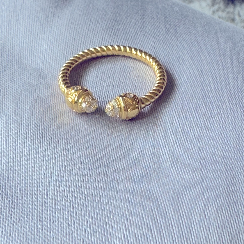 Restocking! Renaissance 18k gold ring Jewel Encrusted Open Cable Yurman style
